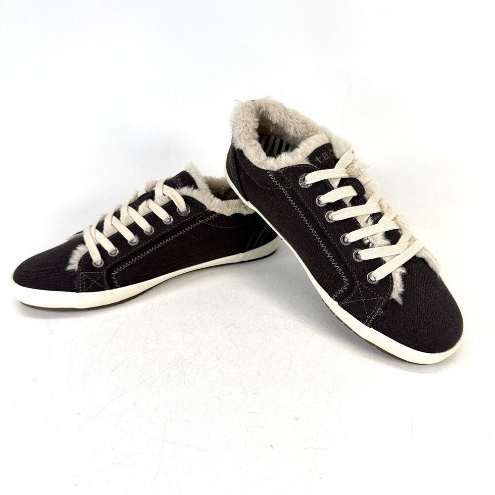 TAOS Starline Sneaker Faux Fur Line Charcoal Gray Women Shoe STN12844 Size 9